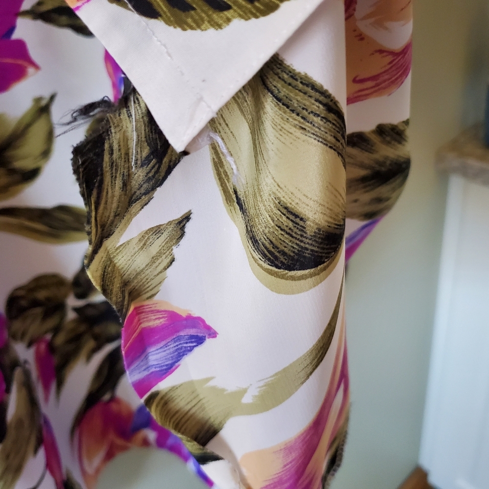 Alia 16 Vintage 90s Romantic Feminine Bold Floral Resortwear Satin Kimono - Picture 14 of 16